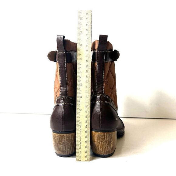 Jambu Mid Calf Boots Quilted Womens 9M Brown Vegan/Textile Zip Up Comfort Casual - Picture 8 of 11